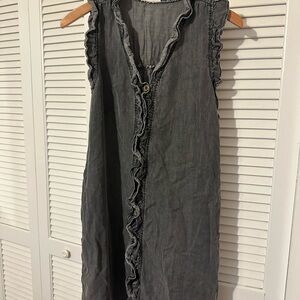 Easel Gray Ruffled Dress